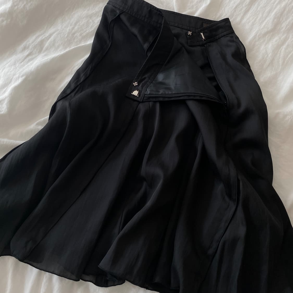 빈티지 블랙 미디 스커트 / 플레어 상품이미지3