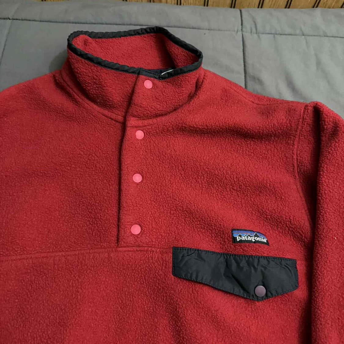 12FW 파타고니아 클래식 신칠라 스냅-티 플리스 풀오버 레드/블랙 상품이미지2
