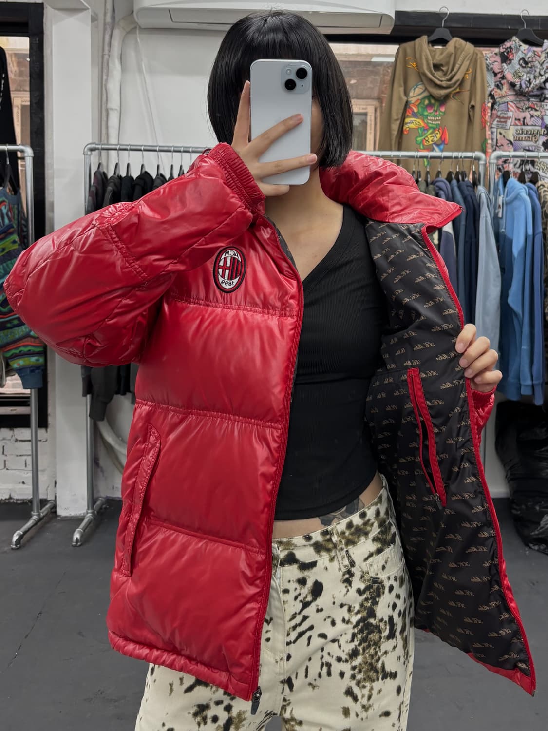 아디다스 AC밀란 레드 패딩 상품이미지1