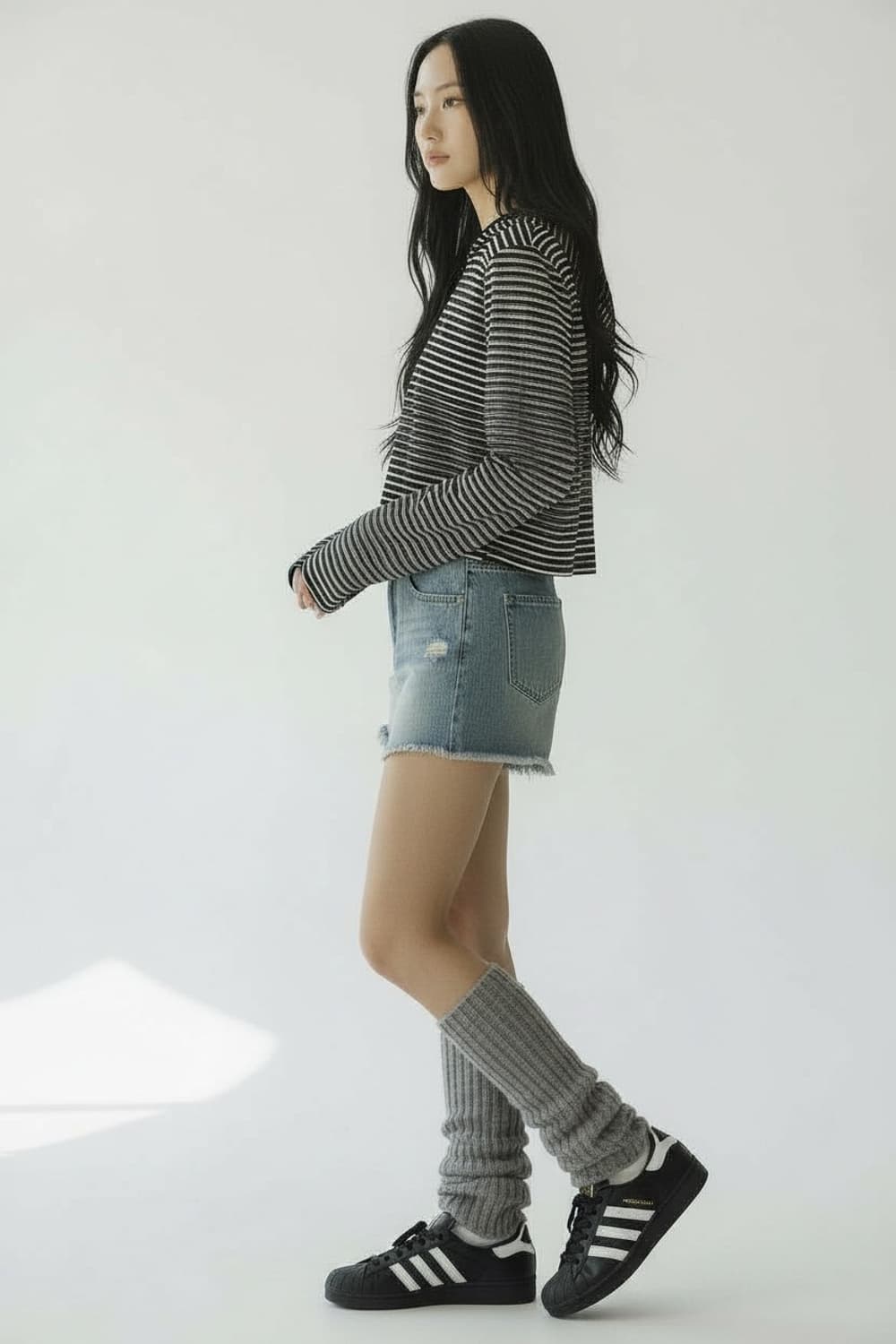 스트라이프 슬림 핏 후디 상품이미지5