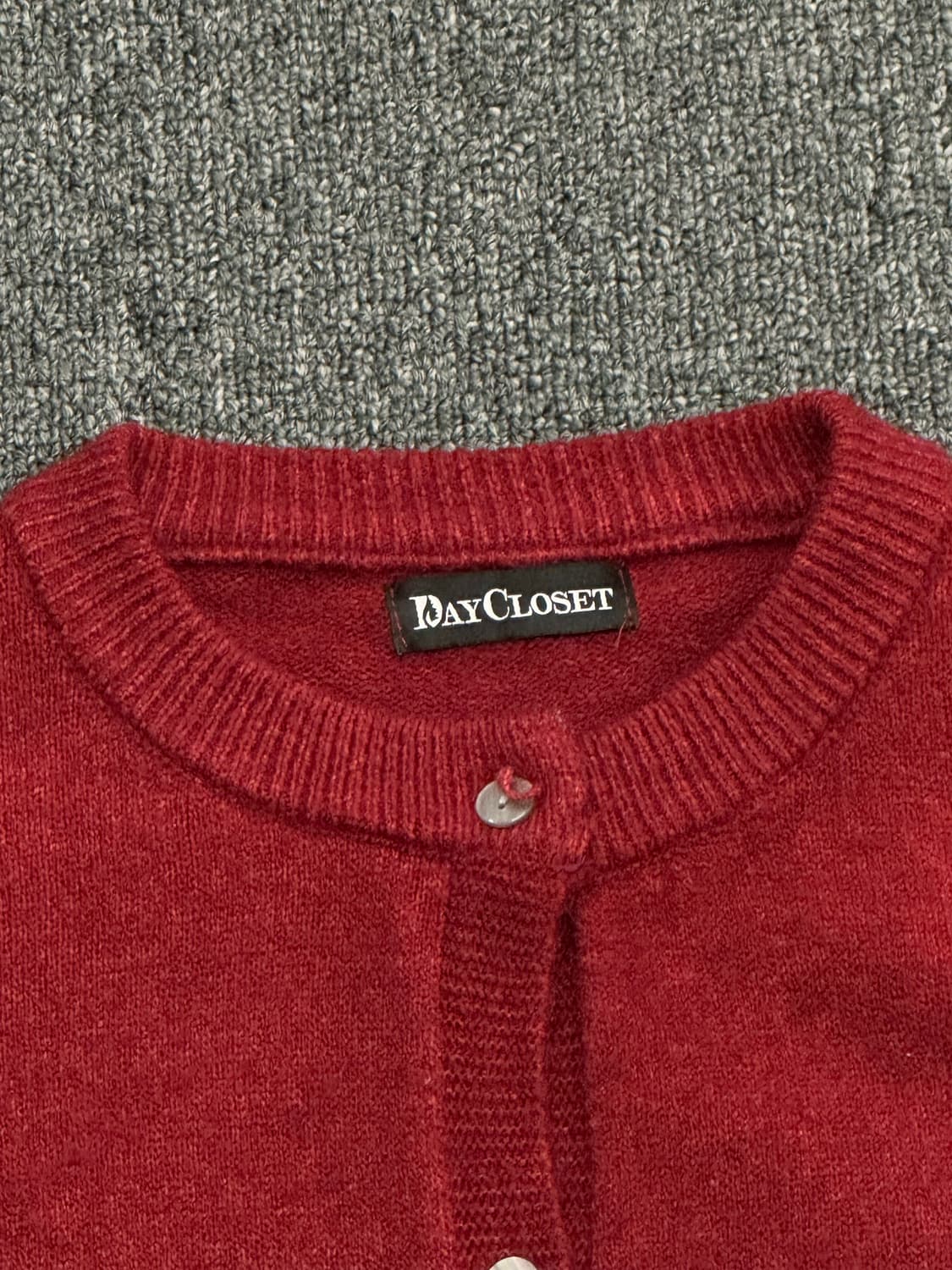 OS) Japanese vintage 여성 버건디 니트 가디건 상품이미지5