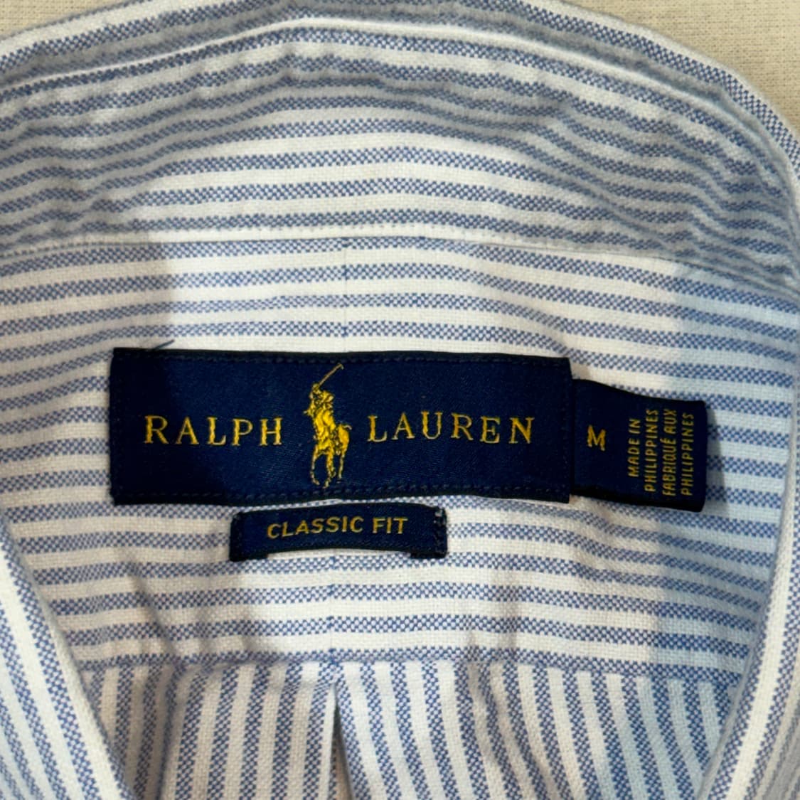 M) 폴로 랄프로렌 클래식핏 하늘색 스트라이프 옥스포드 셔츠 상품이미지6