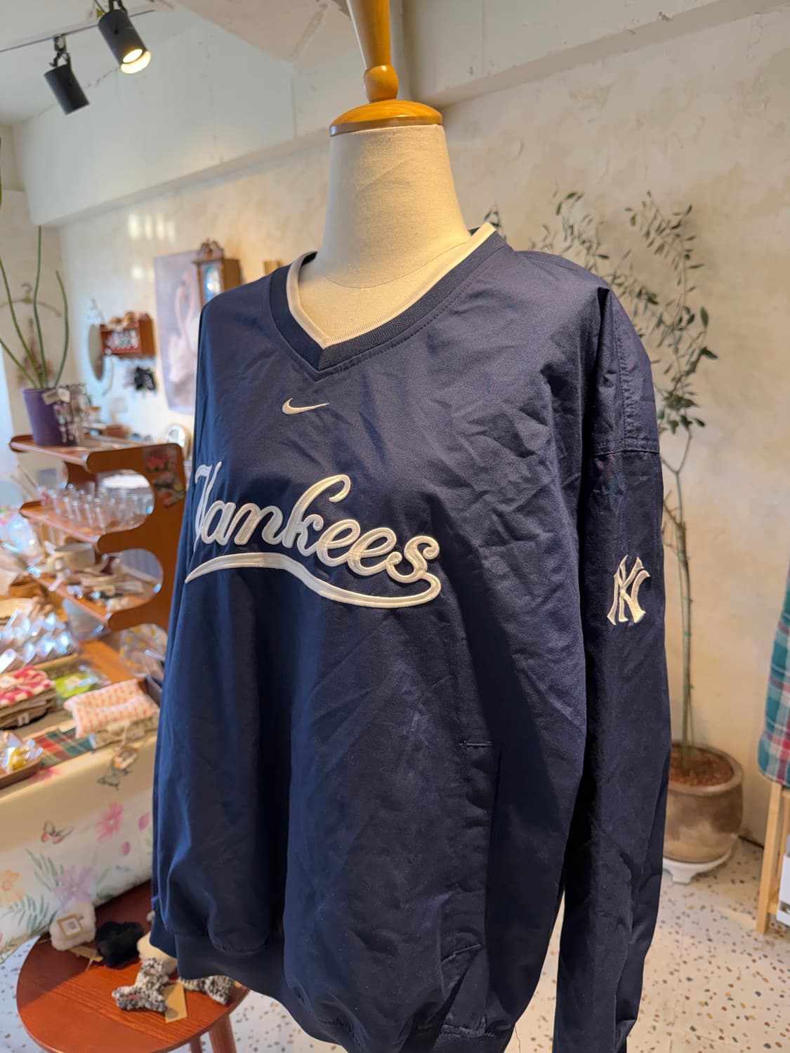 90's-00's 나이키 양키스 웜업 바람막이 윈드브레이커 자켓 XL 상품이미지5