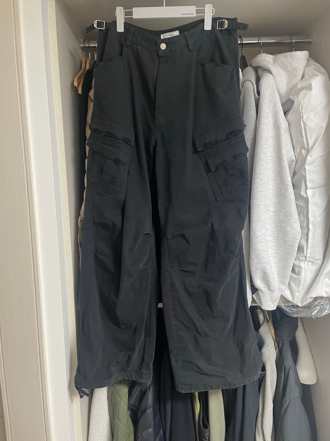 논노드 더블포켓 빈티지 포켓 팬츠 블랙 3Size 상품이미지1