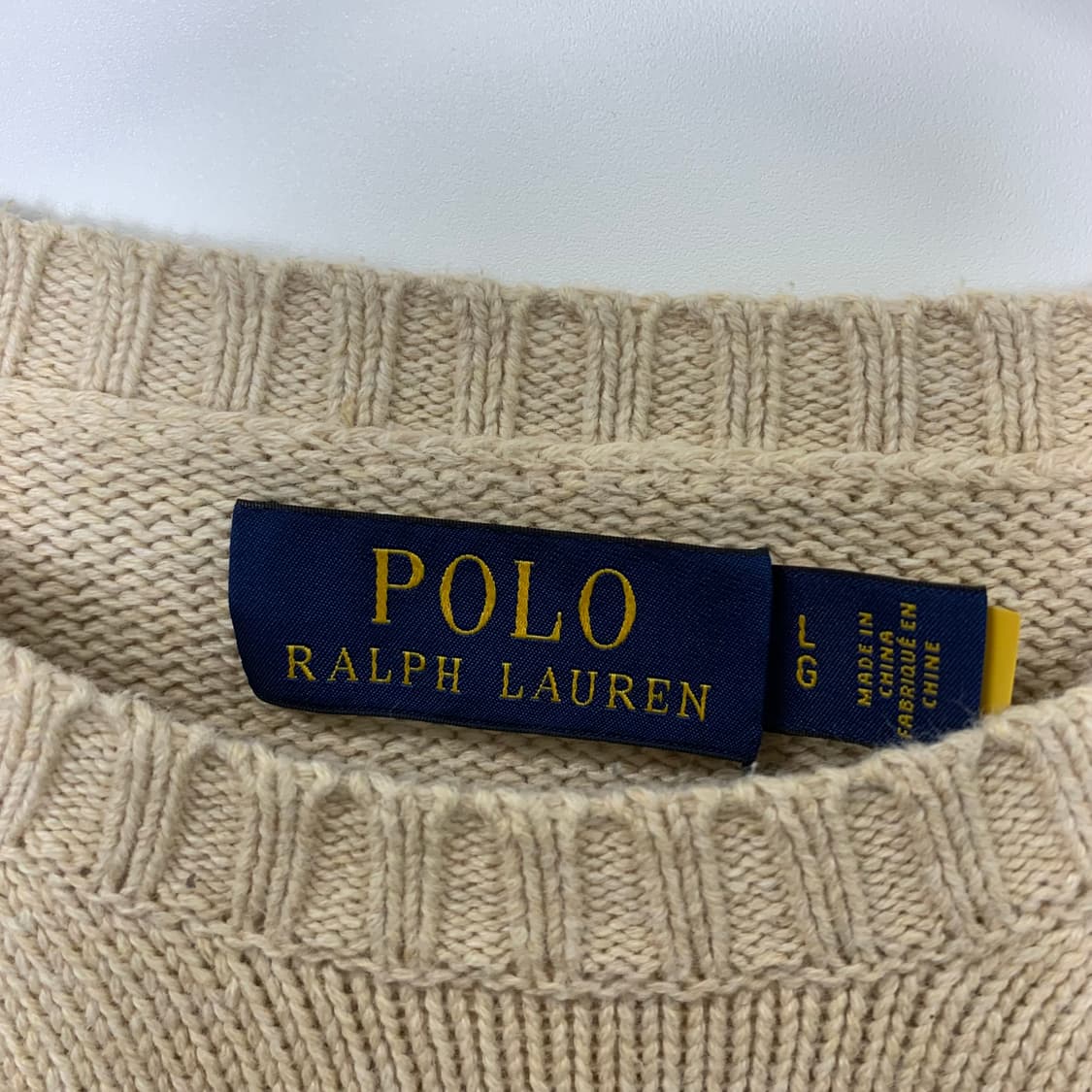 폴로 랄프로렌 베이지 코튼 라운드 니트 상품이미지6