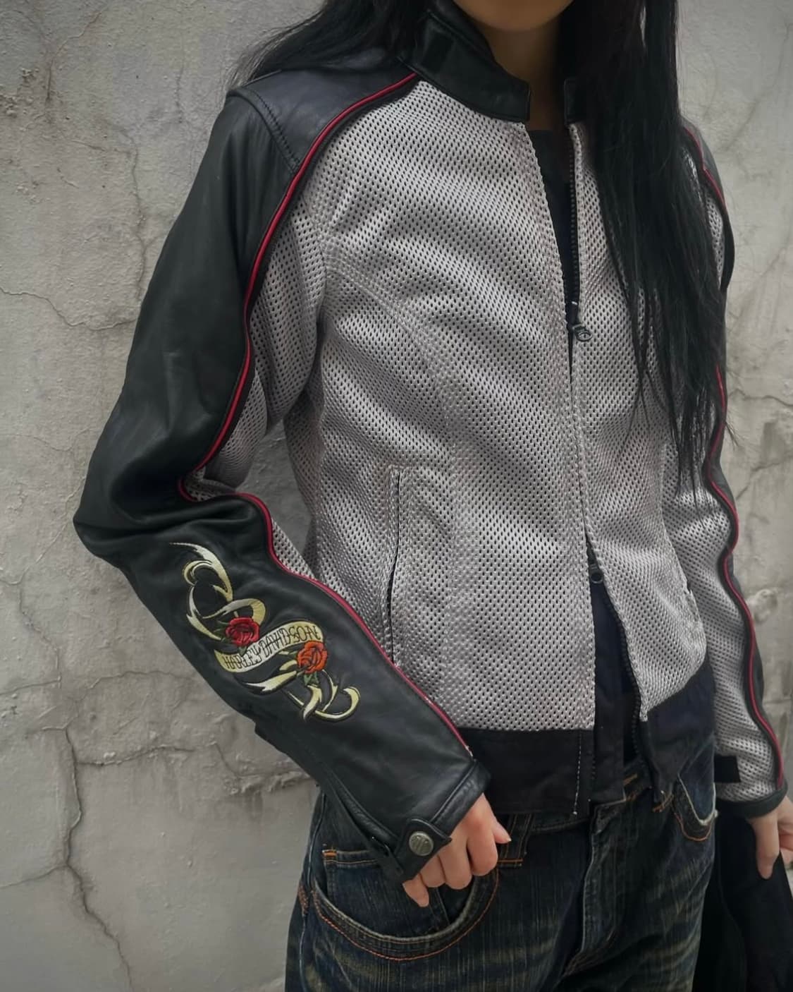 HarleyDavidson roseheart leather jacket 상품이미지4
