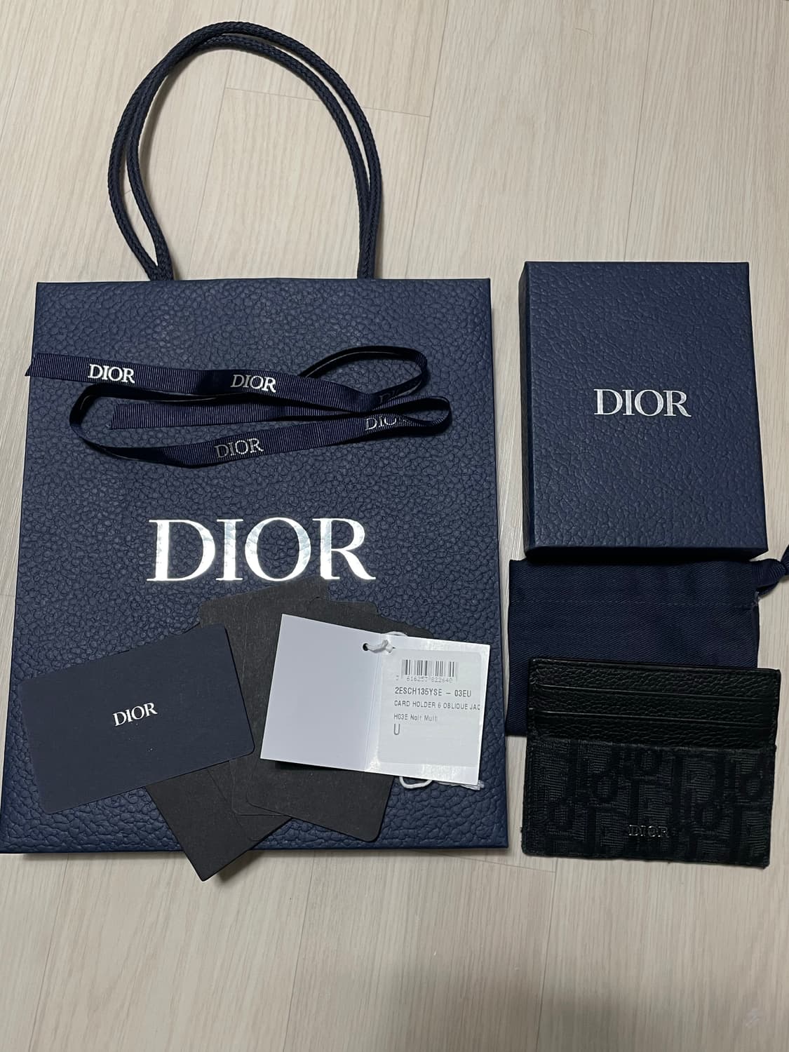 디올 오블리크 카드지갑 블랙 풀구성품 상품이미지1