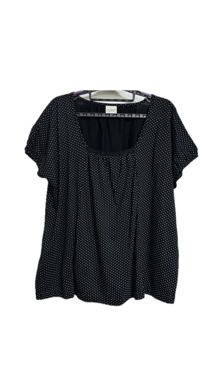 빈티지 도트 반소매 블라우스 상품이미지1