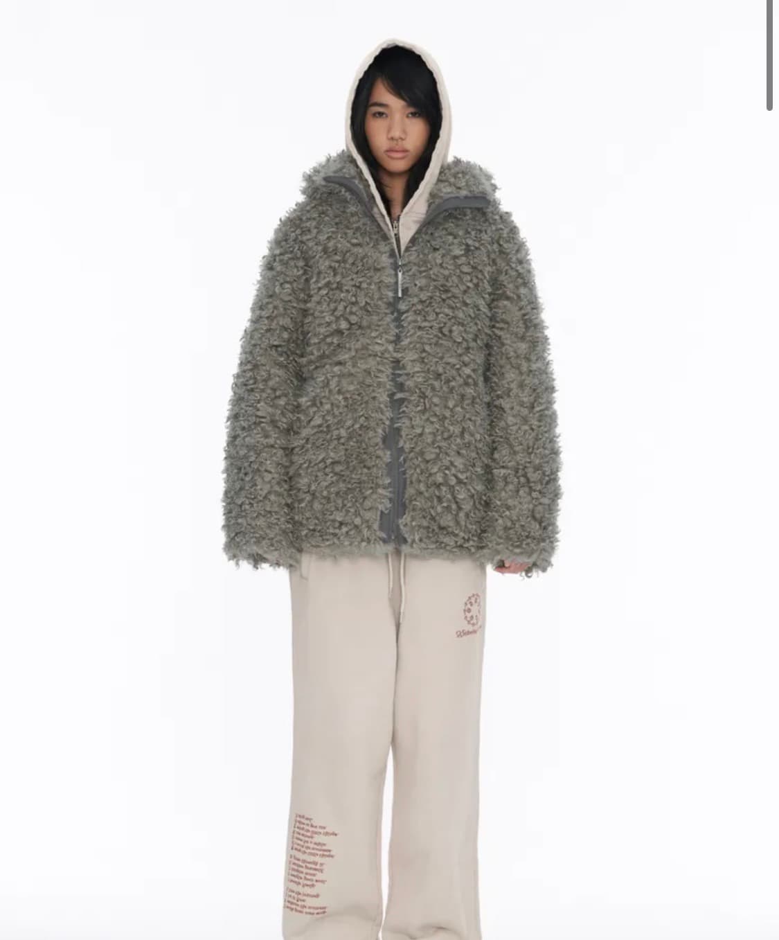 웰빙익스프레스 퍼 후드 shealing fer hoodie ivory  상품이미지2