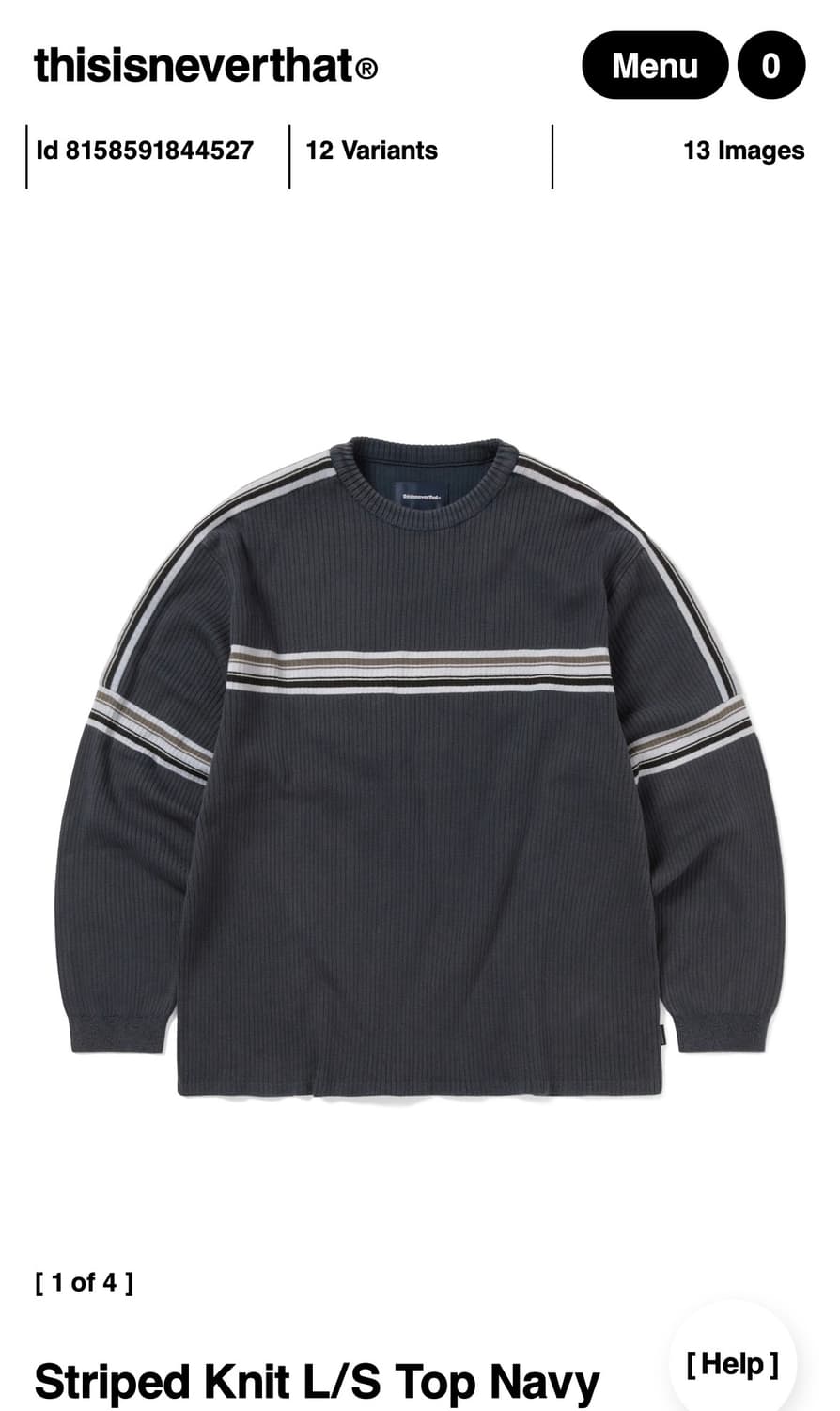 디스이즈네버댓) Striped Knit L/S Top NA M 상품이미지1