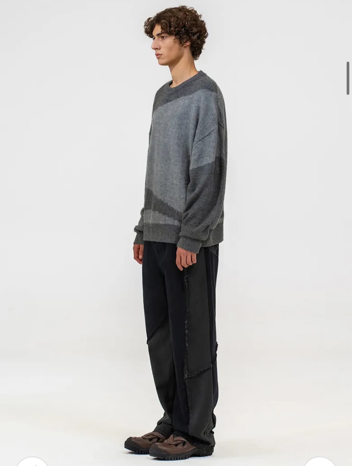 비바스튜디오 BLOCK ROUND KNIT [GRAY] L사이즈 상품이미지3