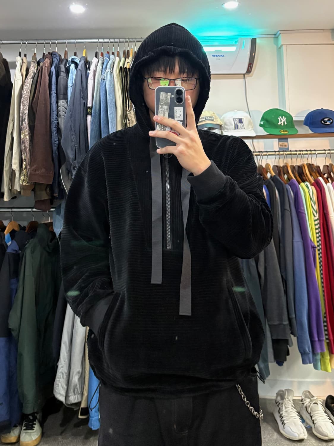 솔리드옴므 코듀로이 반집업 후드티 상품이미지8