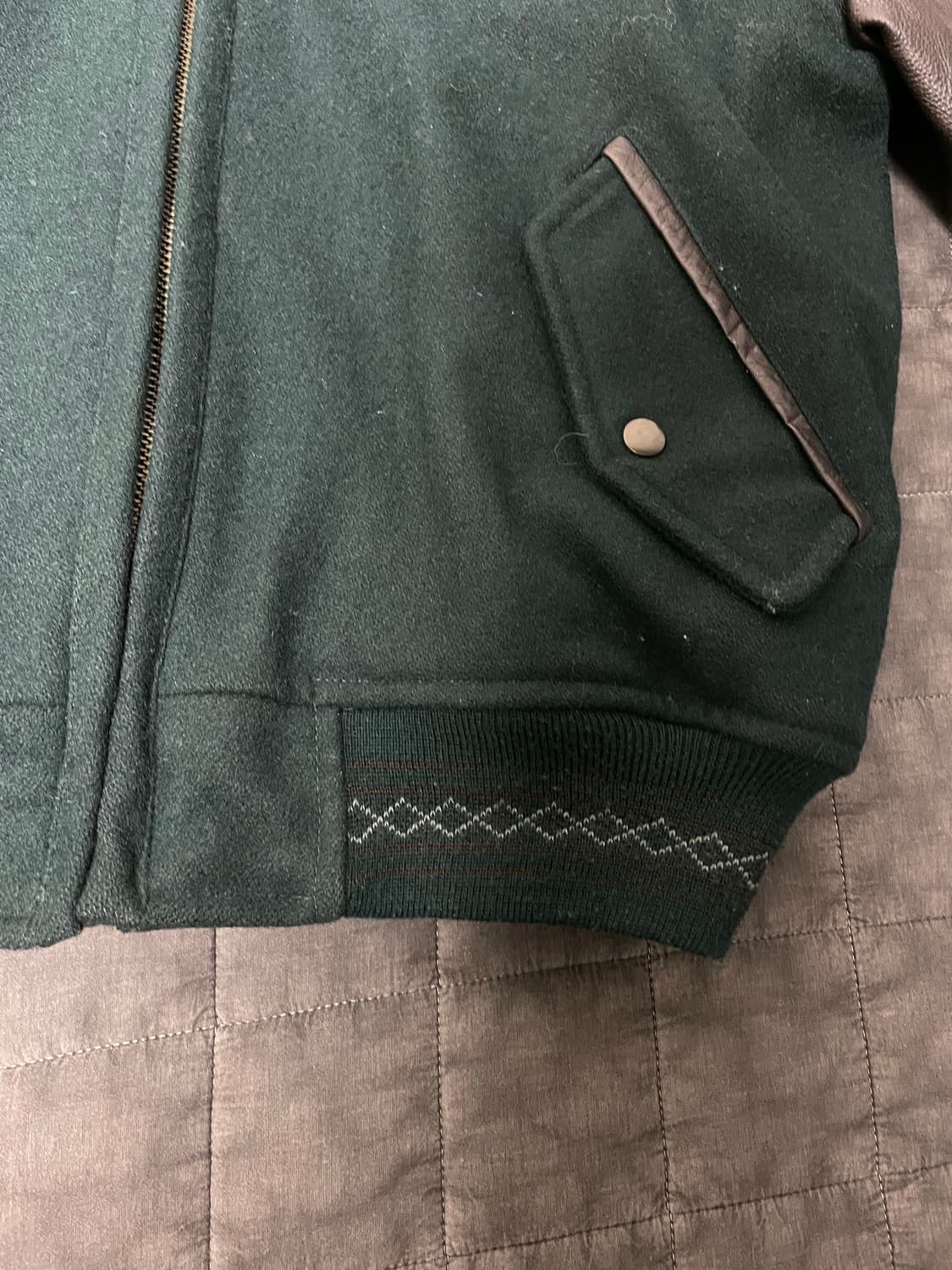 빈티지 레더 바시티 자켓 상품이미지2