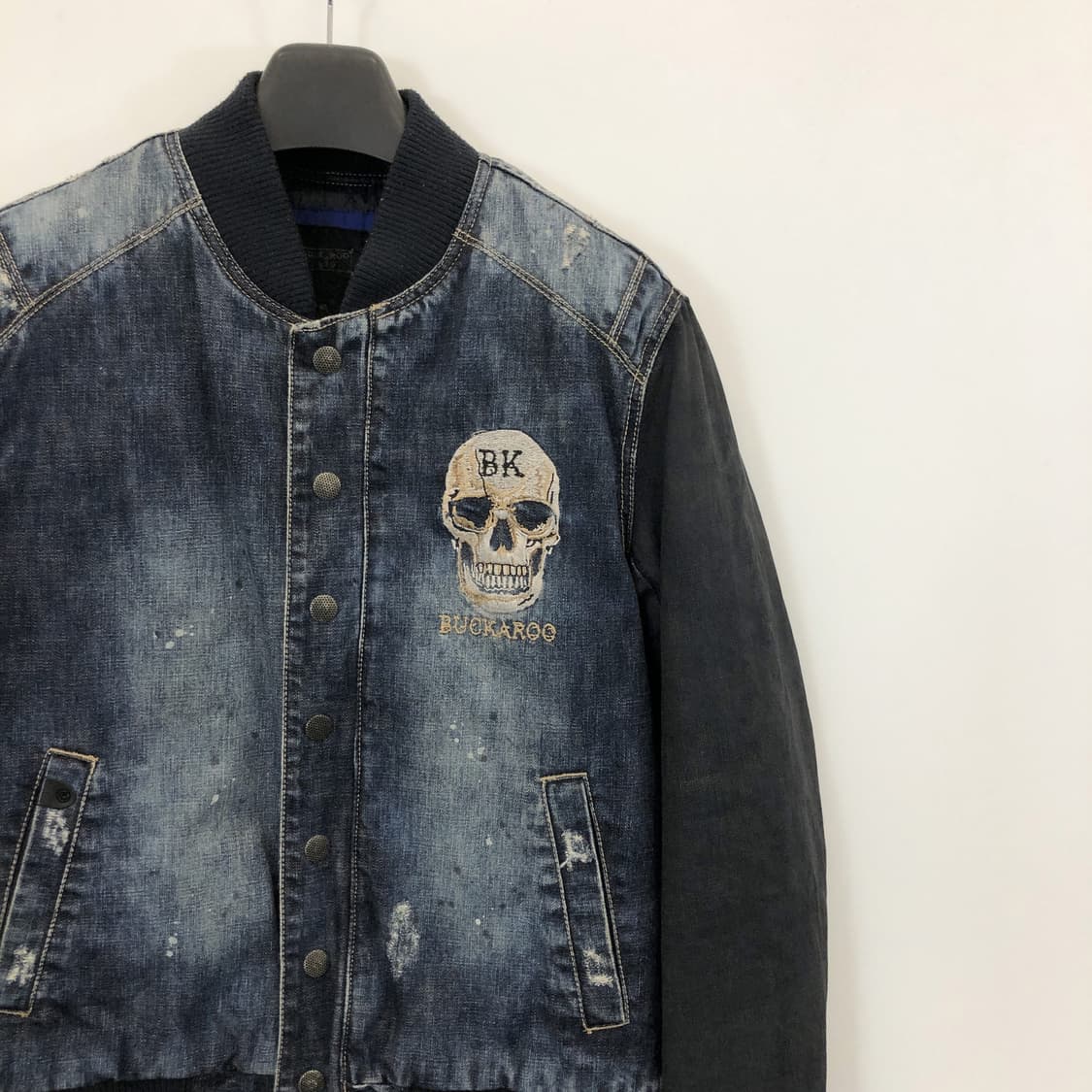 버커루 스컬 봄버 엠브로이드 바시티점퍼 L 상품이미지2