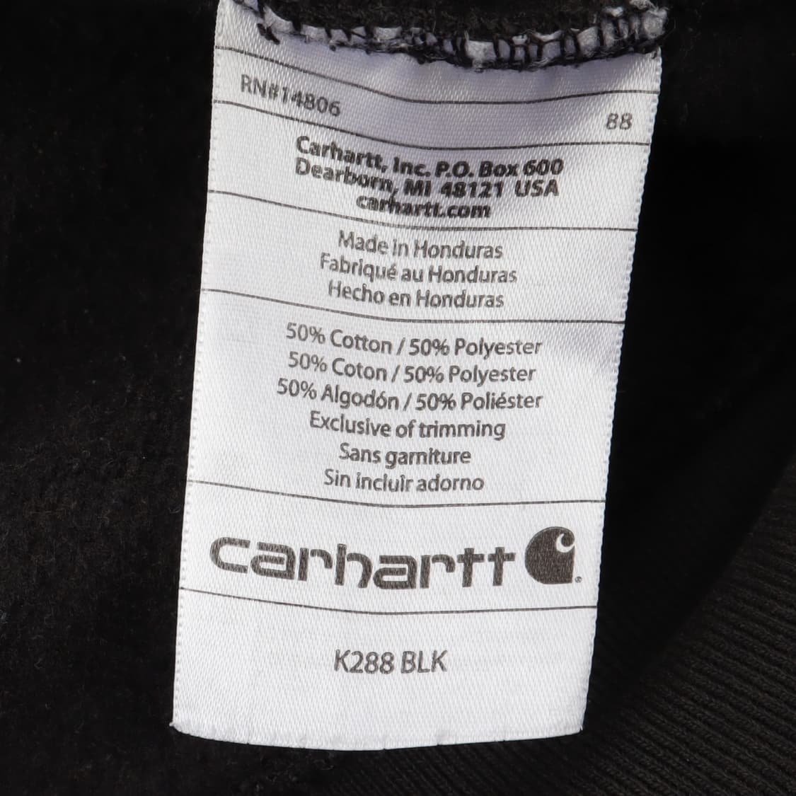 칼하트 k288 blk 블랙 후드티 상품이미지9