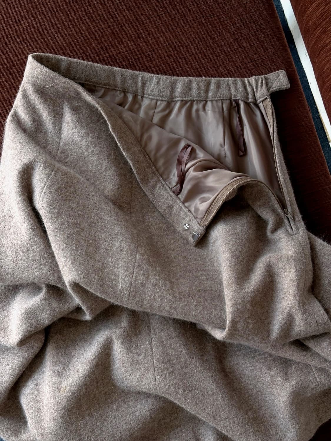 Wool blend felted fabric loose skirt 상품이미지1