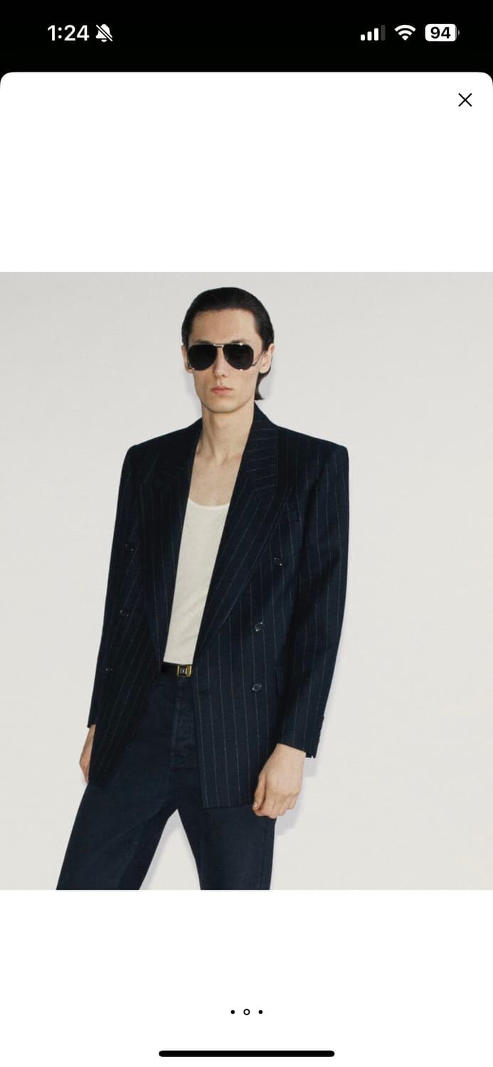 생로랑 / 핀스트라이프 더블 자켓 / 50 상품이미지3