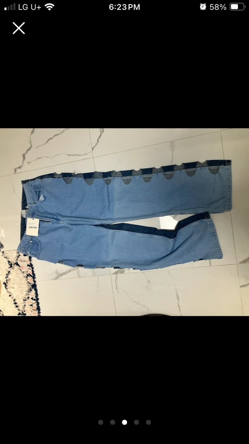 ragged priest 래그드 프리스트 컷아웃 투톤 데님 택달린 새거 상품이미지3