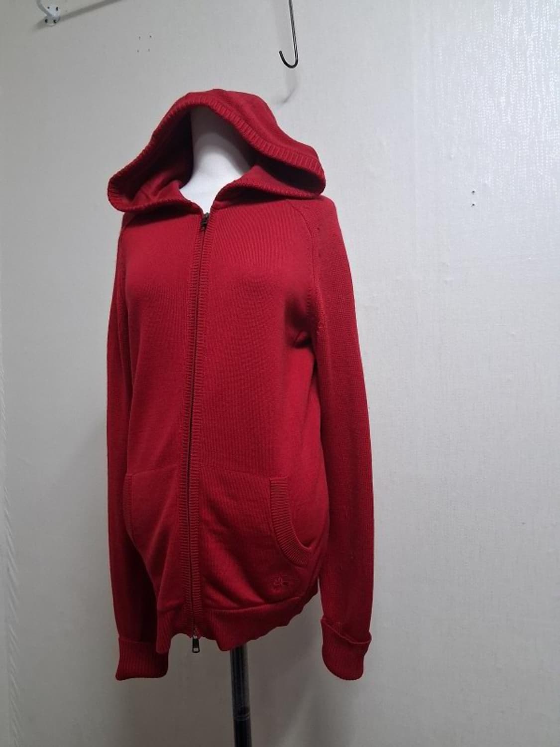 일본빈티지 버버리 다크레드 울니트 메리노울 부드러운 66 상품이미지1