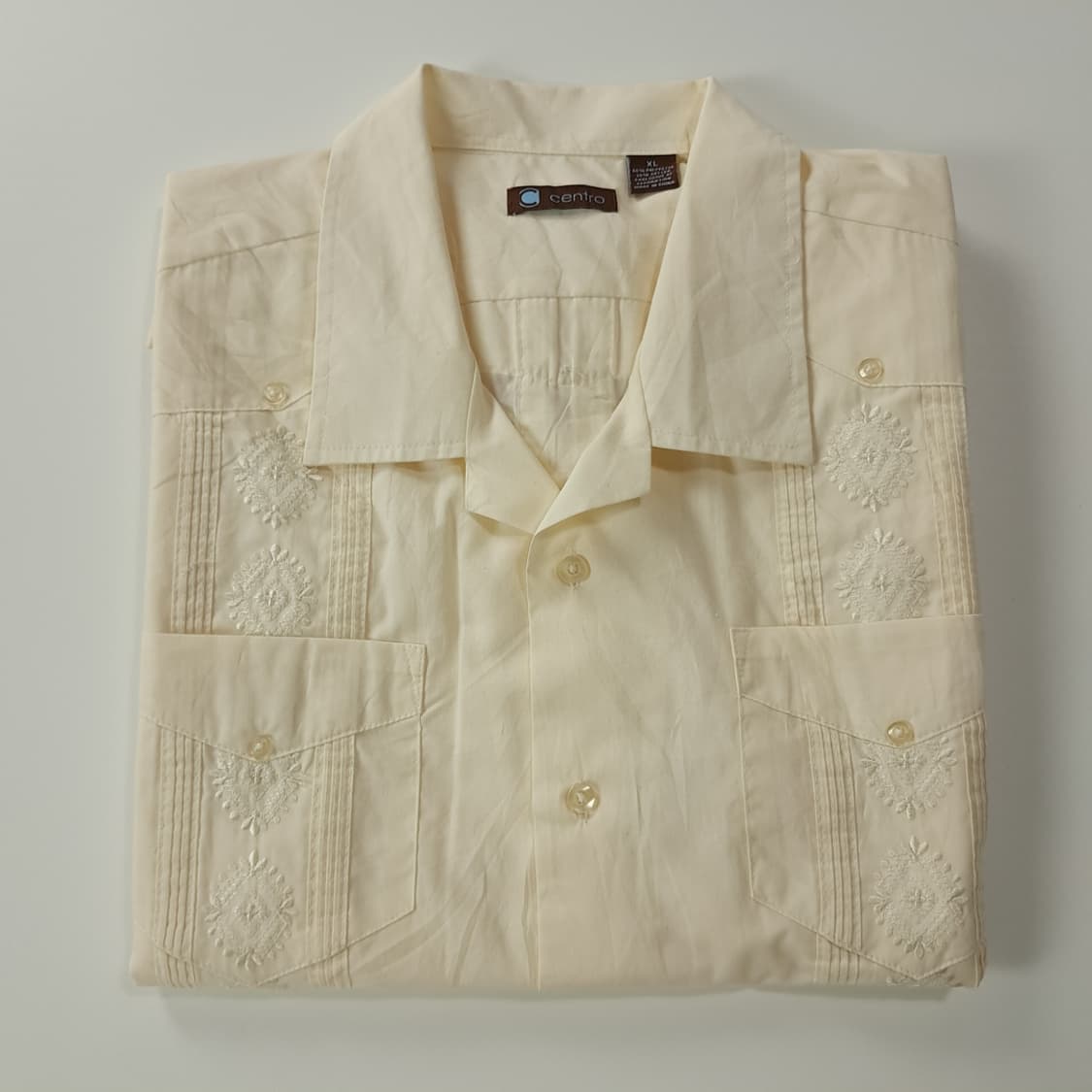 CK521 XL 센트로 00s 크림 과야베라 반팔 셔츠 남방 상품이미지7