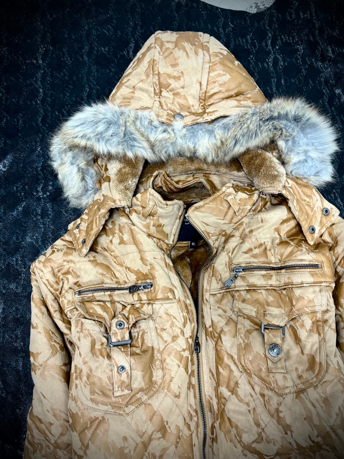 00’s Camo Pattern Over-Fit Fur Hoodie Ja 상품이미지3