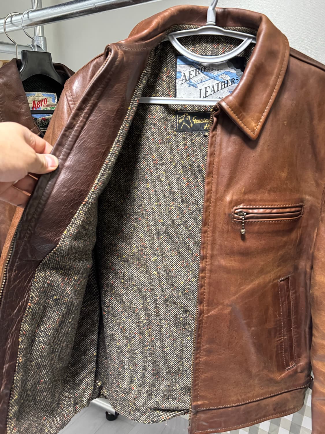 38) 90s 크롬악셀 에어로레더 하이웨이맨 브라운 상품이미지4