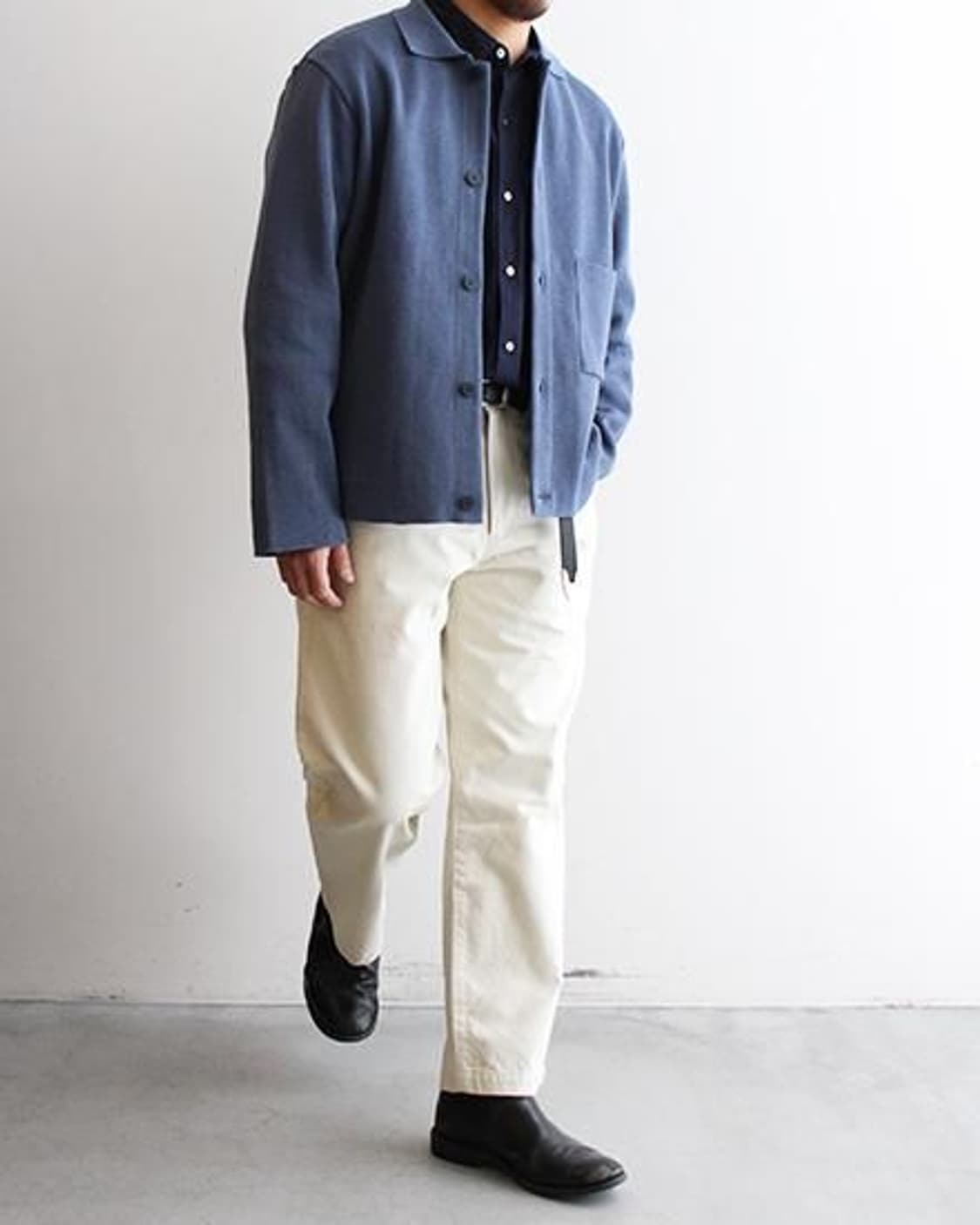 [2] 스틸바이핸드 밀라노립 니트 자켓 가디건 더스티블루 상품이미지3