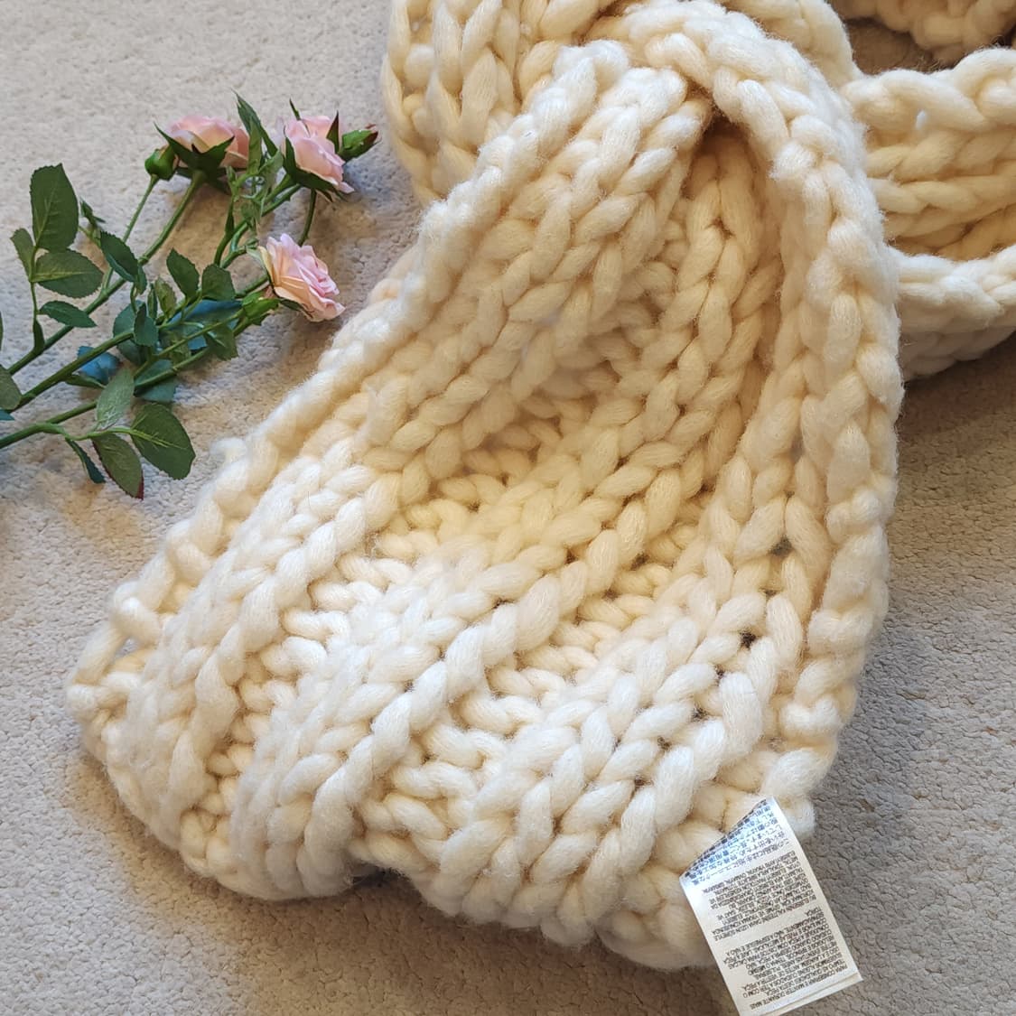 디젤 목도리 헤비 게이지 울 머플러 목도리 크림색 F 상품이미지2