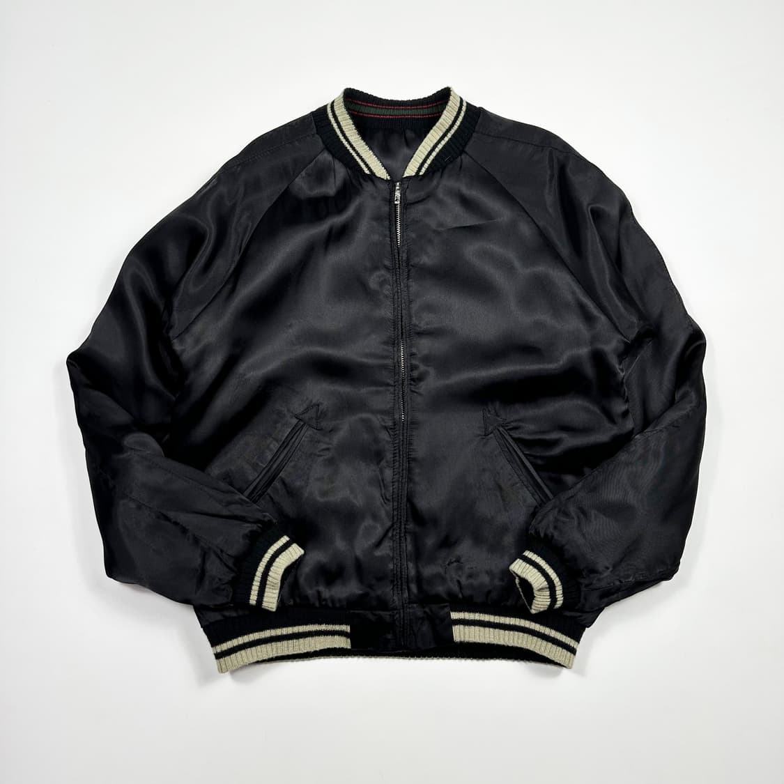 VTG 빈티지 리버시블 호랑이 자수 스카쟌 M 상품이미지5