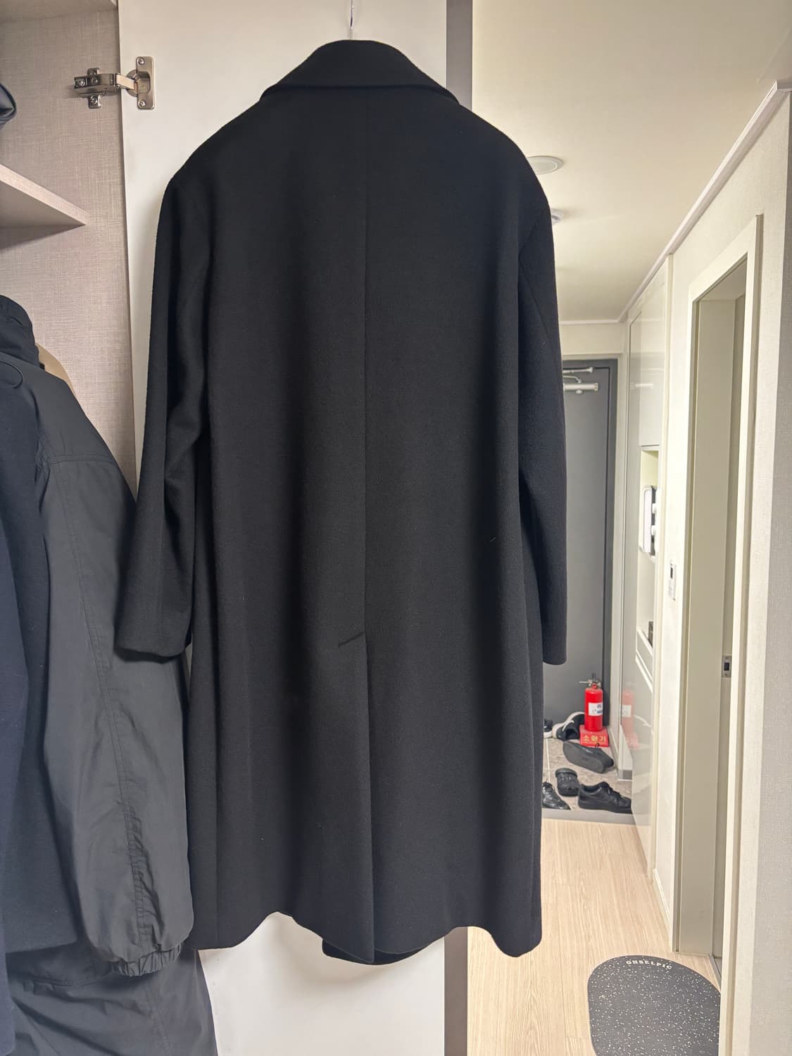 인사일런스 캐시미어 더블 롱코트 블랙 S사이즈 상품이미지2