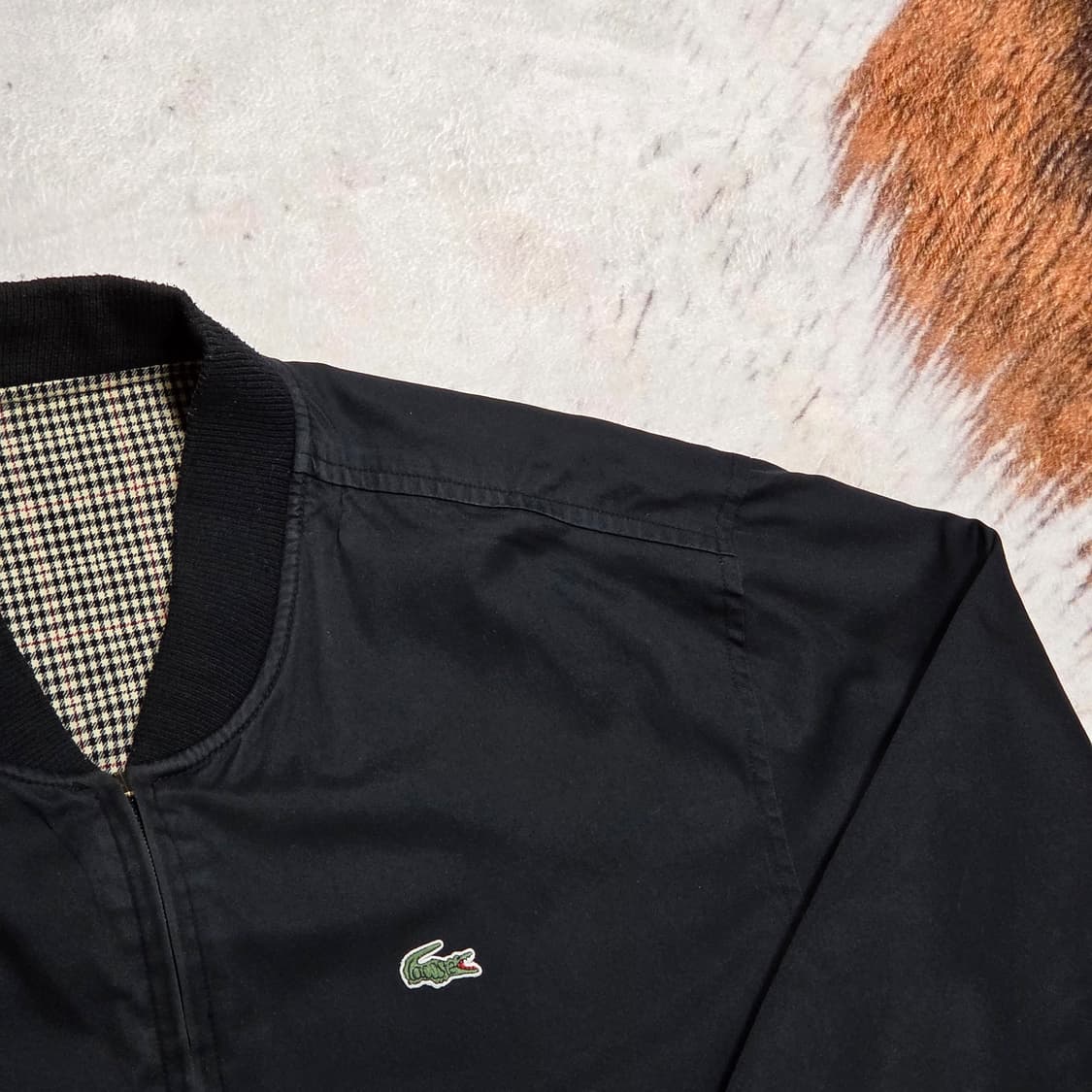 90S 서광 라코스테 리버시블 체크 블루종 자켓 상품이미지3