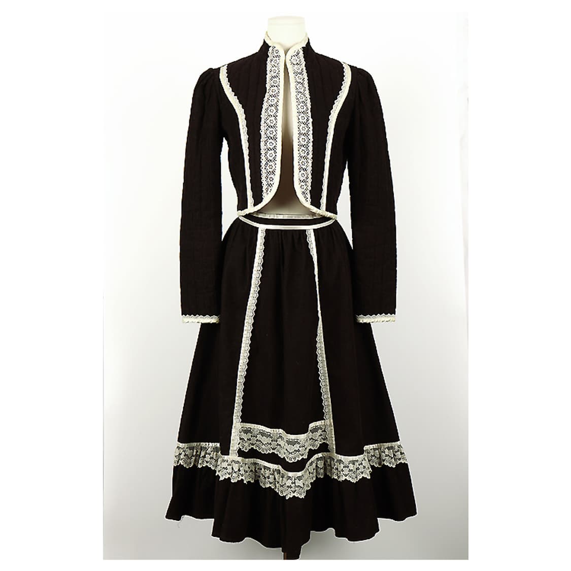 70's GUNNIE SAX 코듀로이 퀼팅 거니섹투피스 미국빈티지드레스 상품이미지1