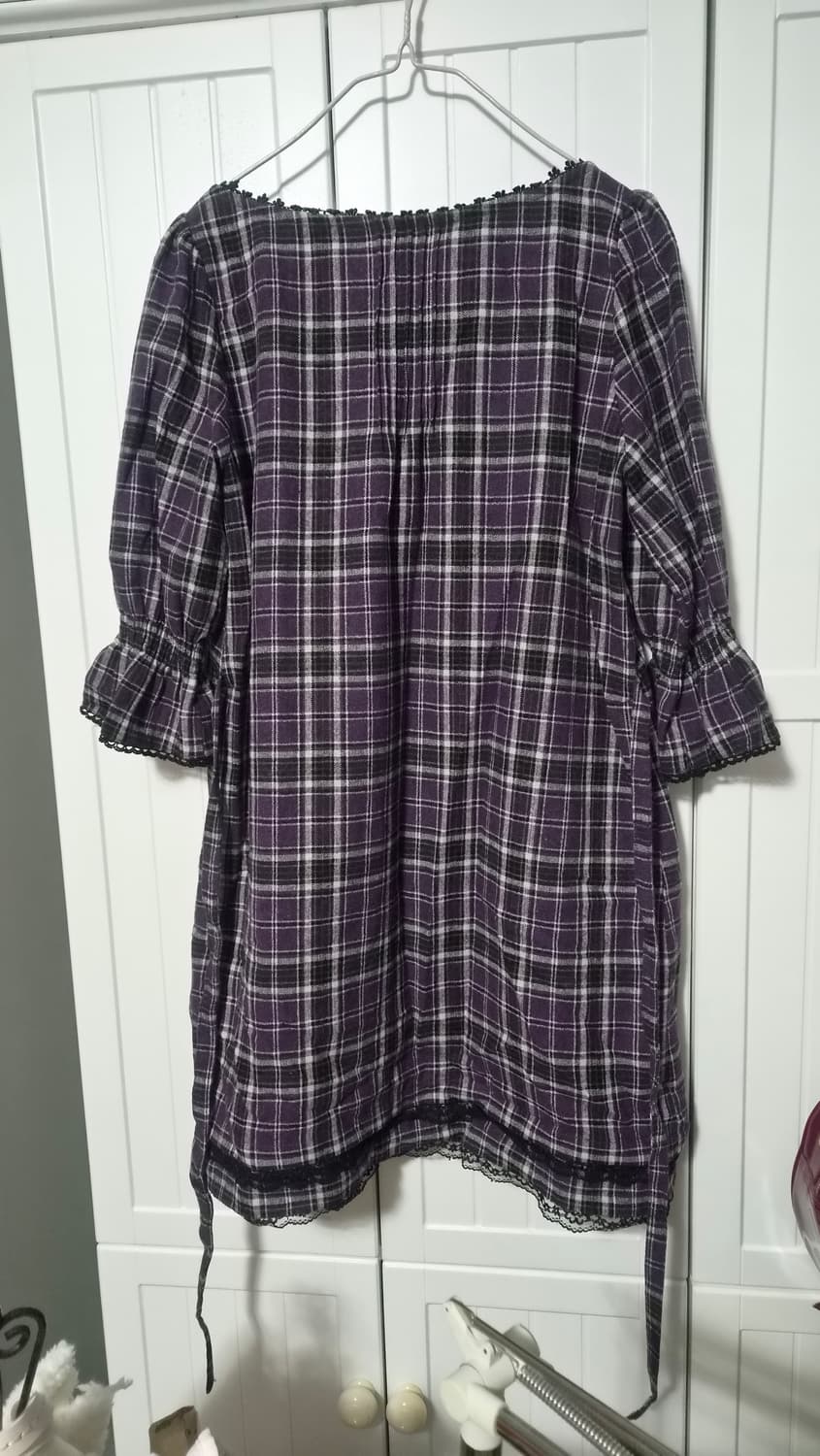 일본 브랜드 퍼플 체크 원피스 상품이미지2
