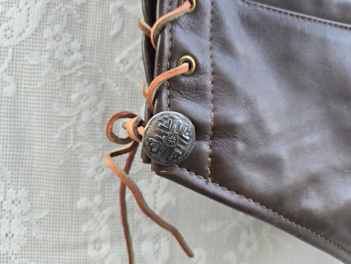 밴슨 레더 가죽 아일렛 베스트 (made in usa) 상품이미지4