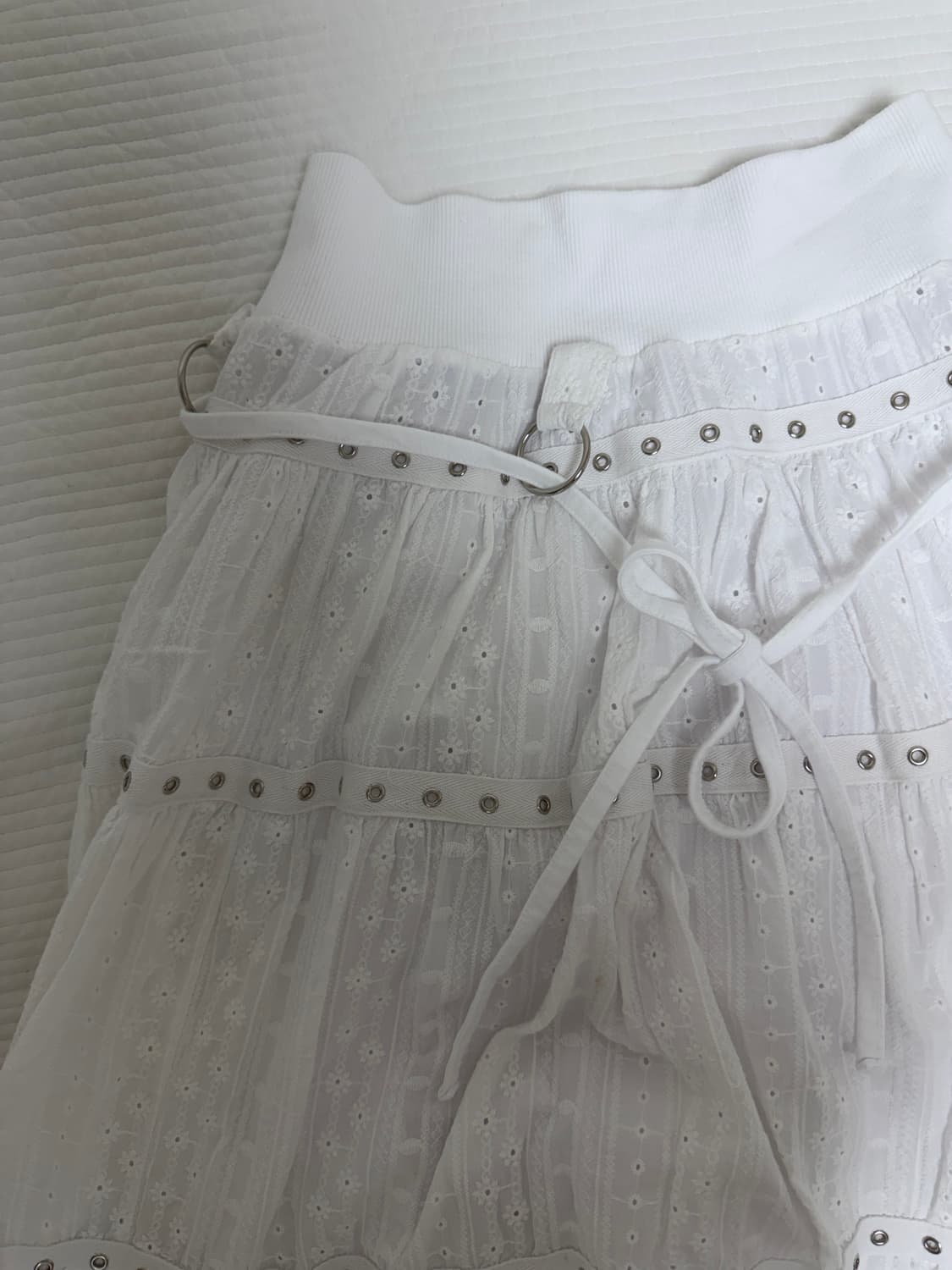 (실물O) Tiered Eyelet Maxi Skirt 낫노잉 스커트 상품이미지7
