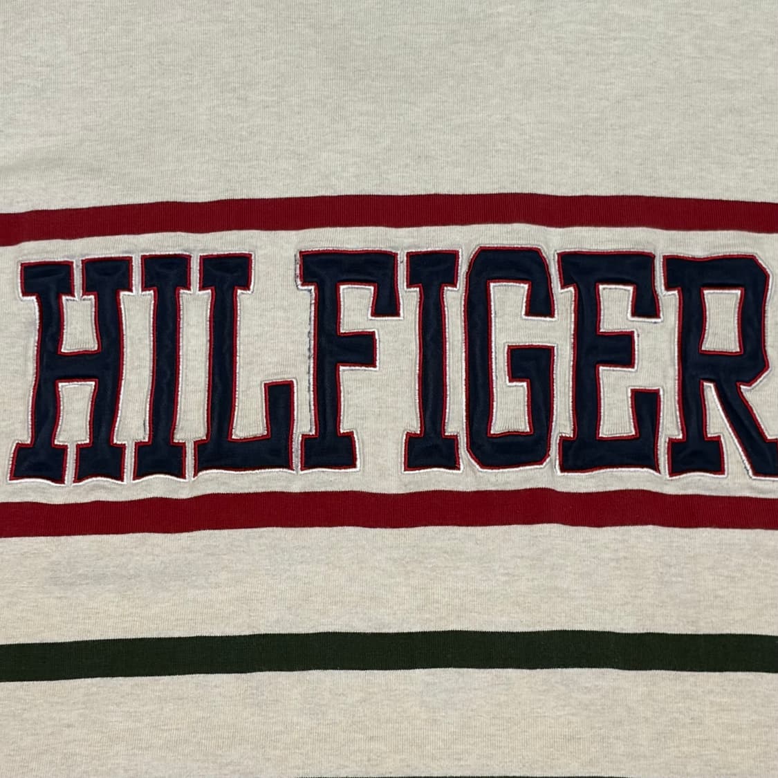 90s 미국 빈티지 타미힐피거 올드스쿨 빅로고 브이넥 롱슬리브 상품이미지10