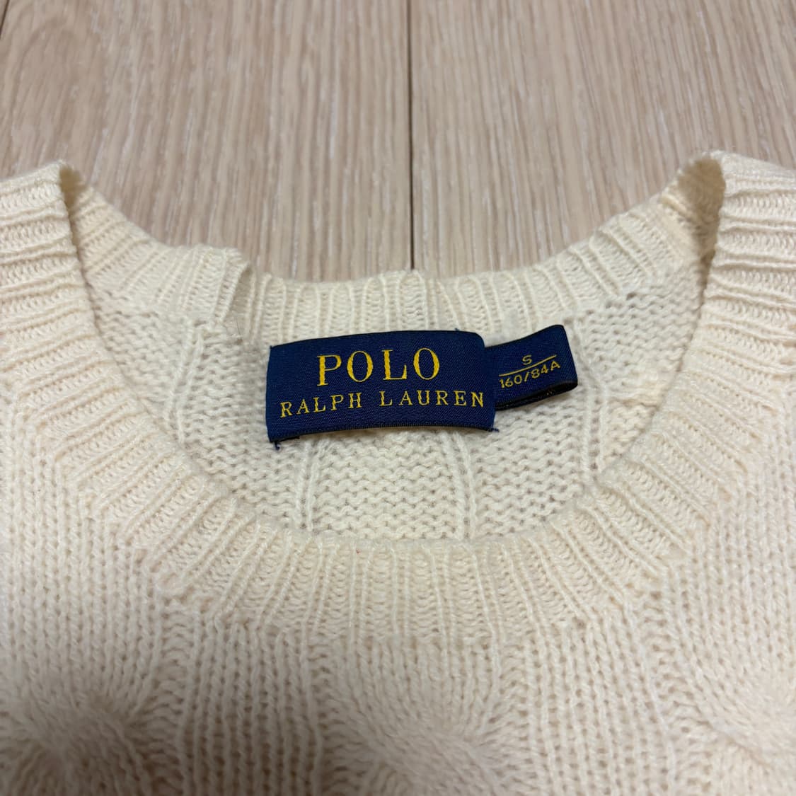 폴로 랄프로렌 캐시미어 아이보리 케이블 니트 상품이미지2