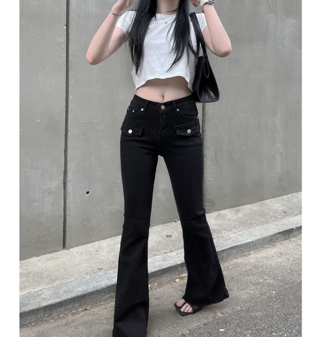 어반유니크 포켓 부츠컷 데님 블랙 S 상품이미지3