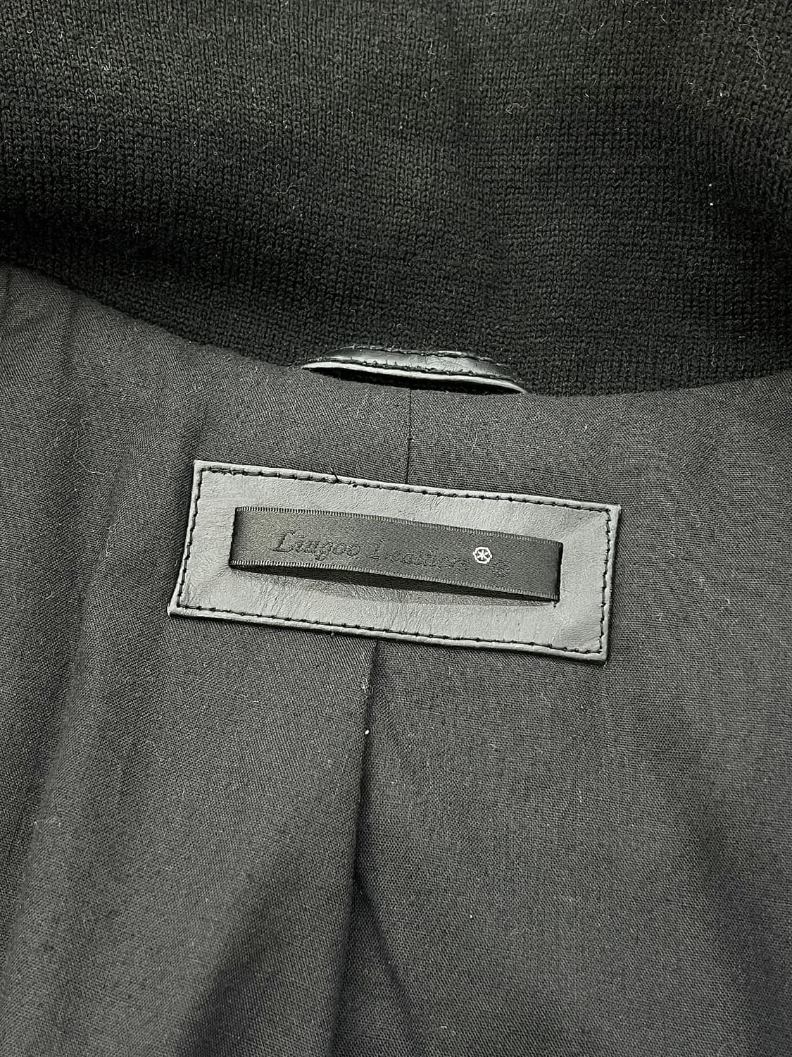 링고레더 블랙 기믹 지퍼 리얼 레더 바시티 자켓 상품이미지7