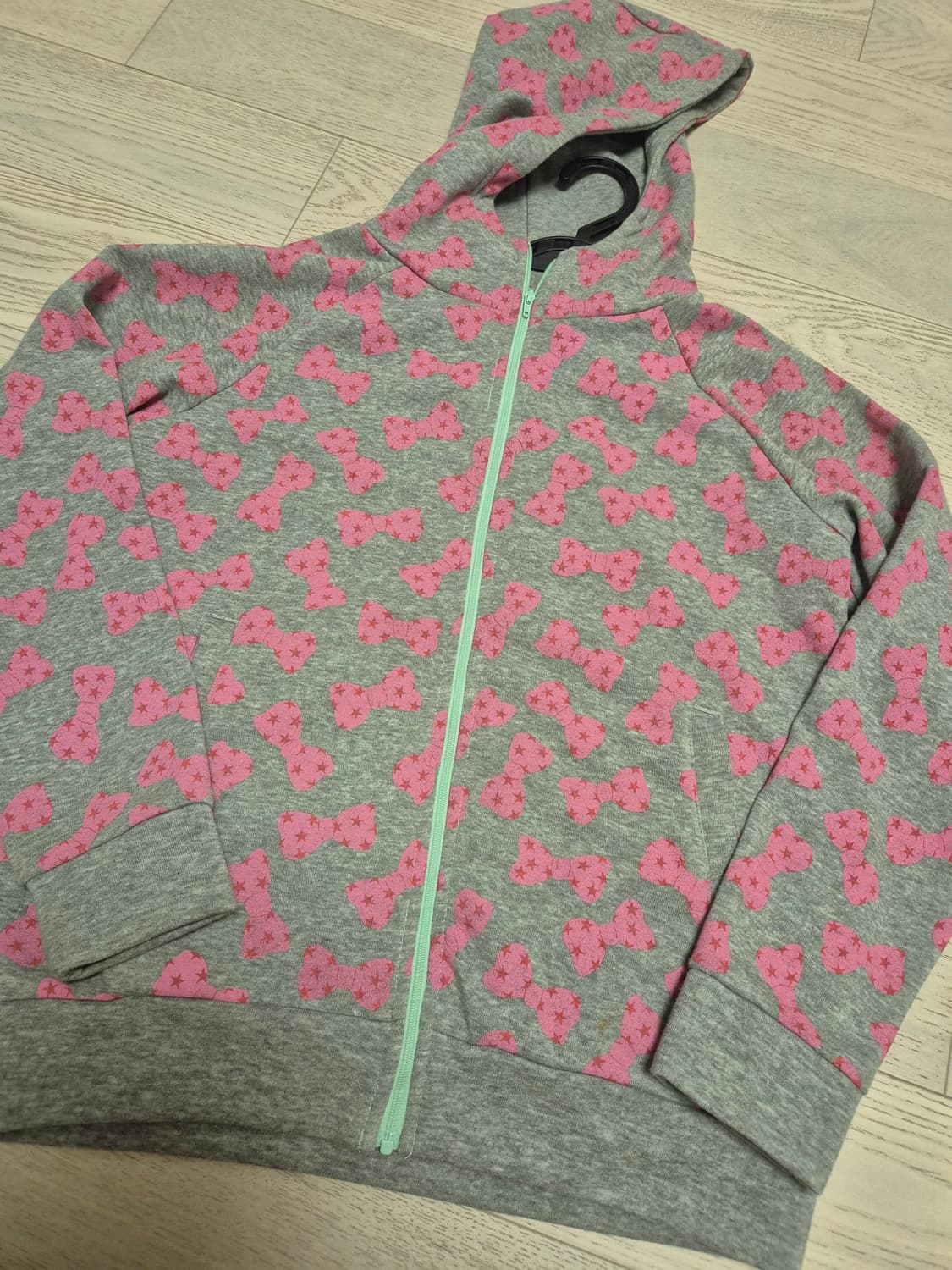 (새상품) JPN pink ribbon pattern 후드집업 상품이미지1