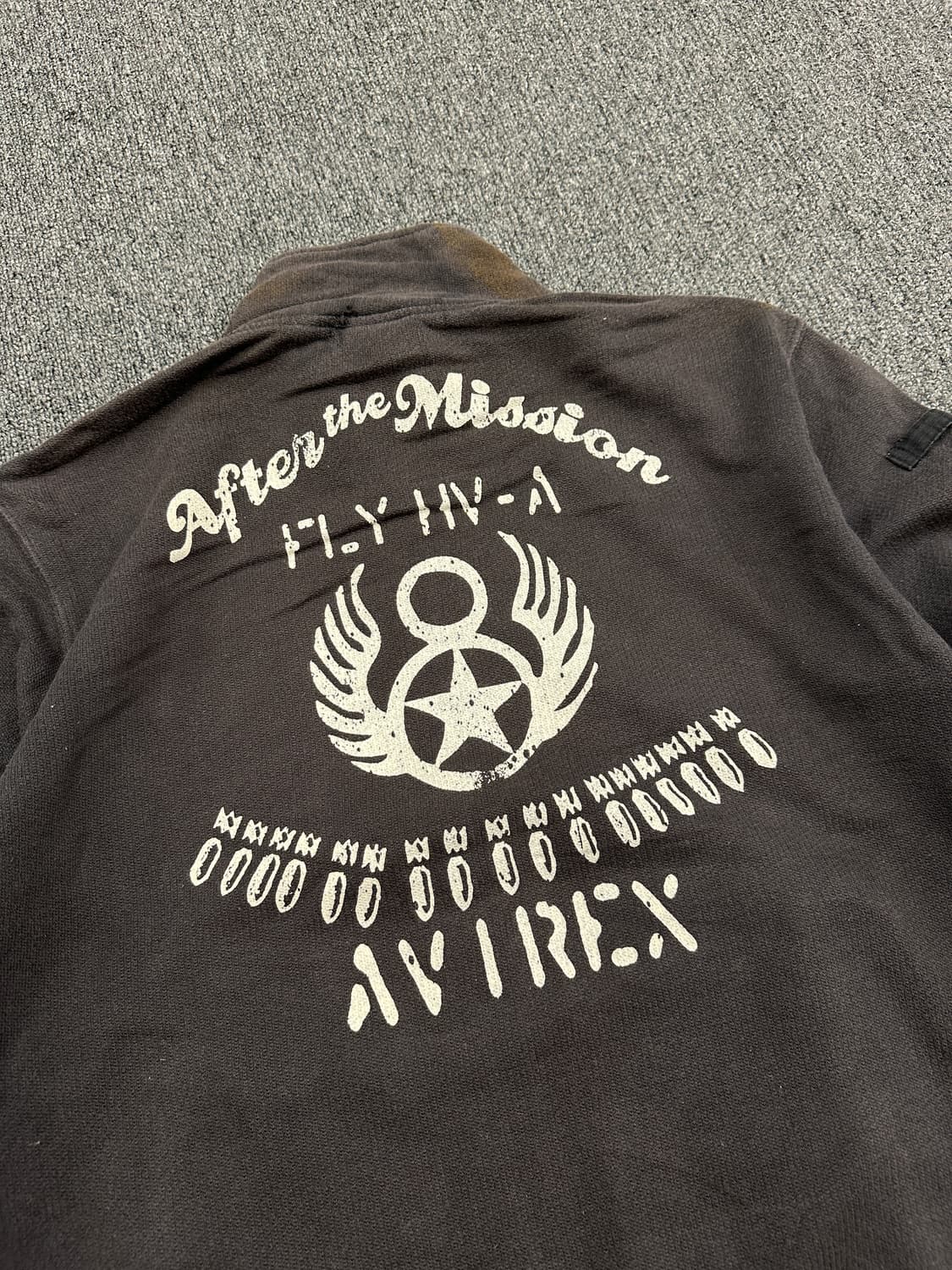 M) 아비렉스 스웻 집업 저지 차콜  상품이미지10