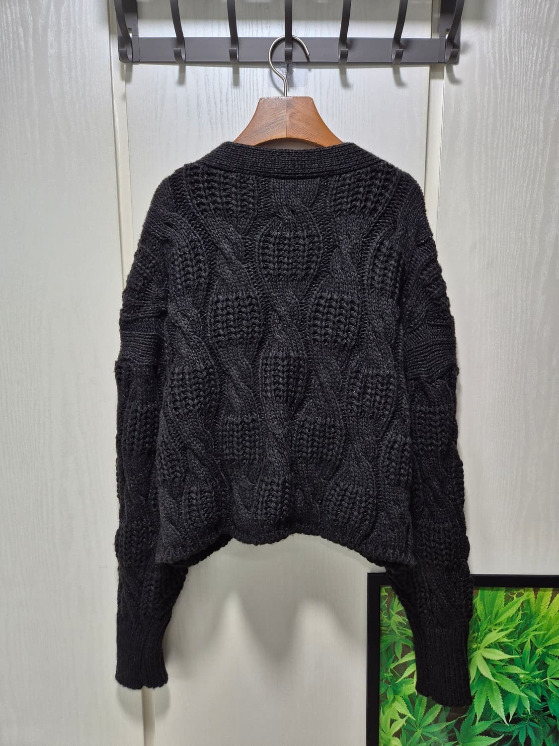 블랙 케이블 니트 가디건 상품이미지10