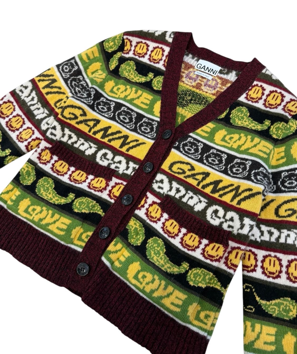 가니 리사이클 울 스마일리 가디건 상품이미지5