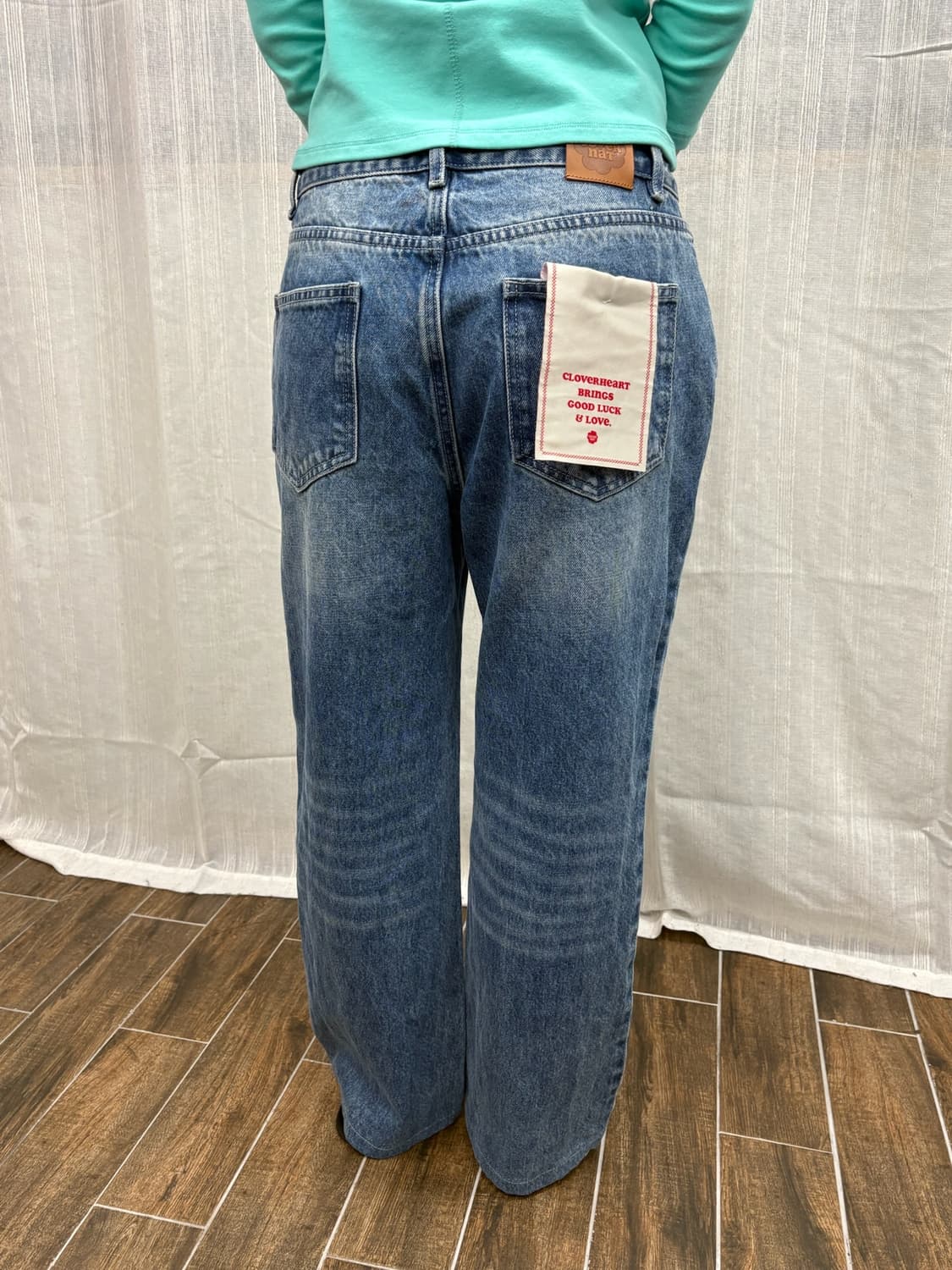 커버낫 클로버하트 스트레이트 데님 팬츠 상품이미지1