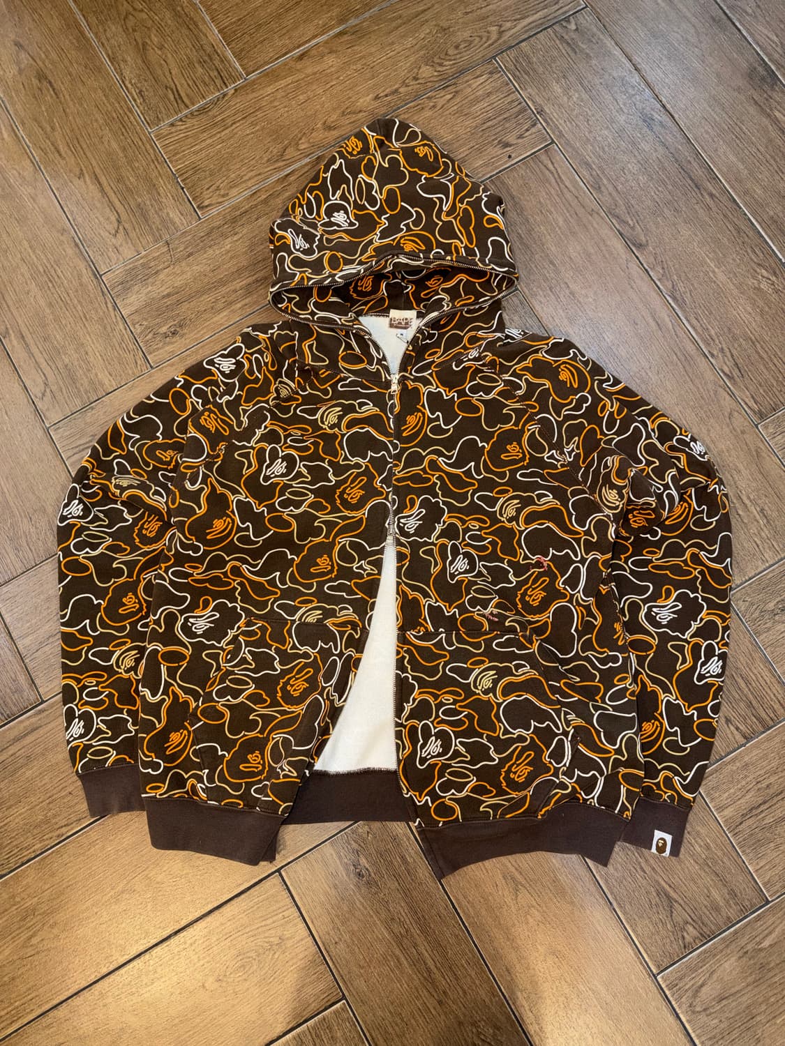 베이프 네온 브라운 투웨이 후드집업 상품이미지8