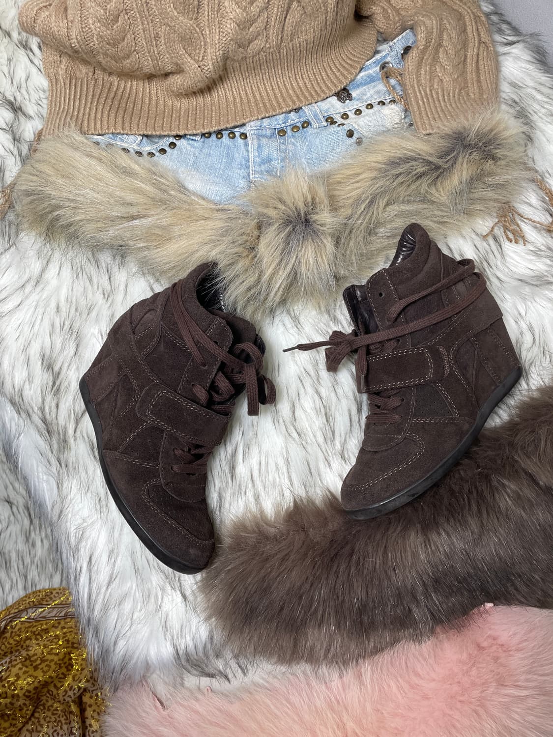 Ash 아쉬 보위 브라운 웨지 스니커즈 상품이미지1