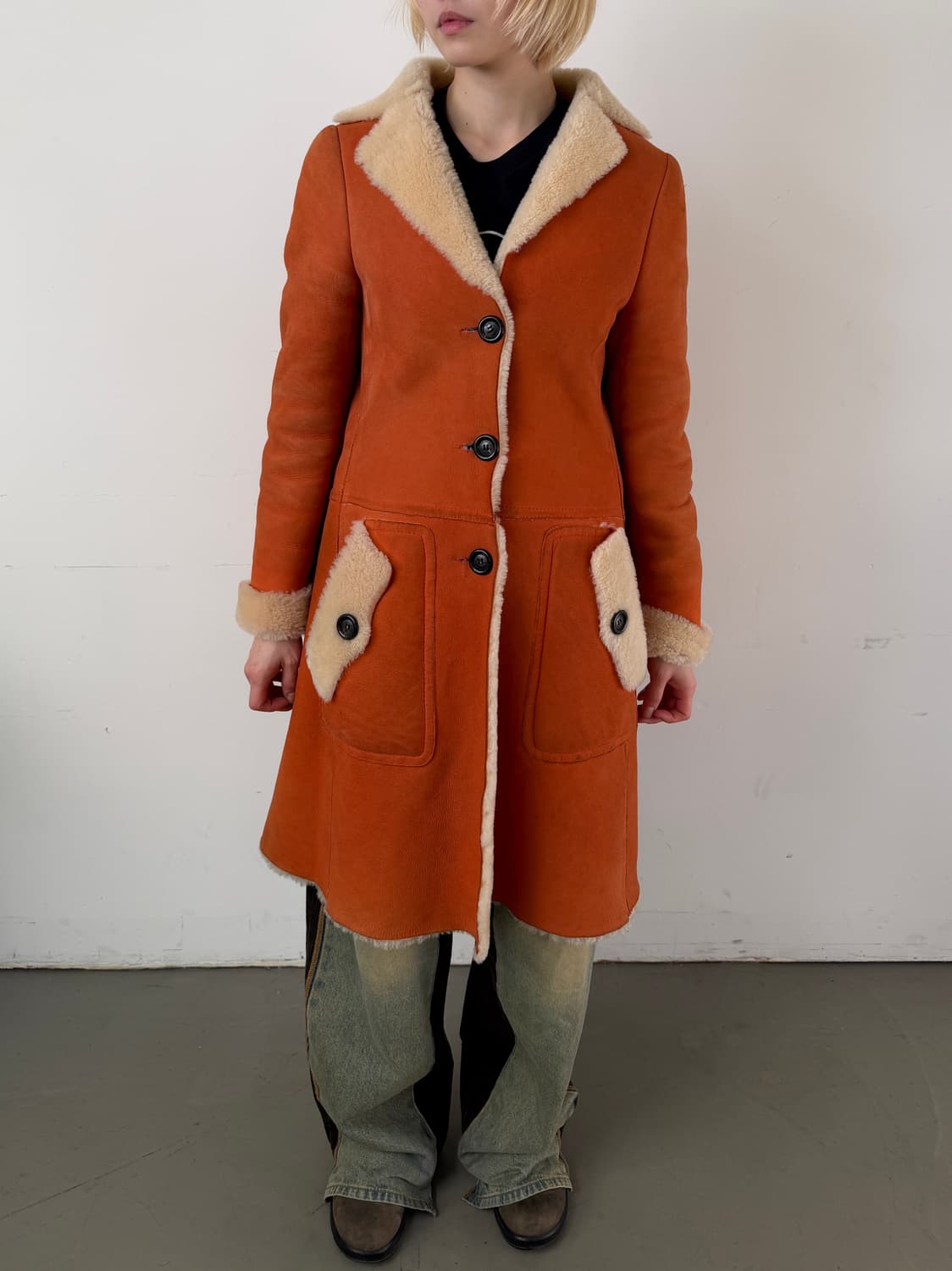 MOSCHINO JEANS DONNA 롱 무스탕 상품이미지2