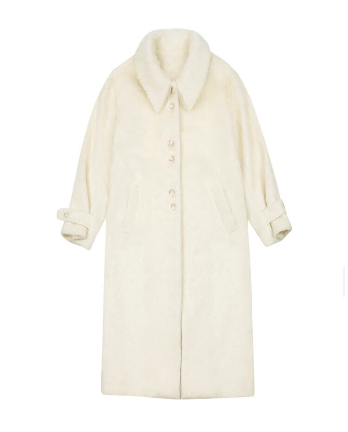 새상품 ) 마가린핑거스 헤어리 울 롱코트 (아이보리) 상품이미지4