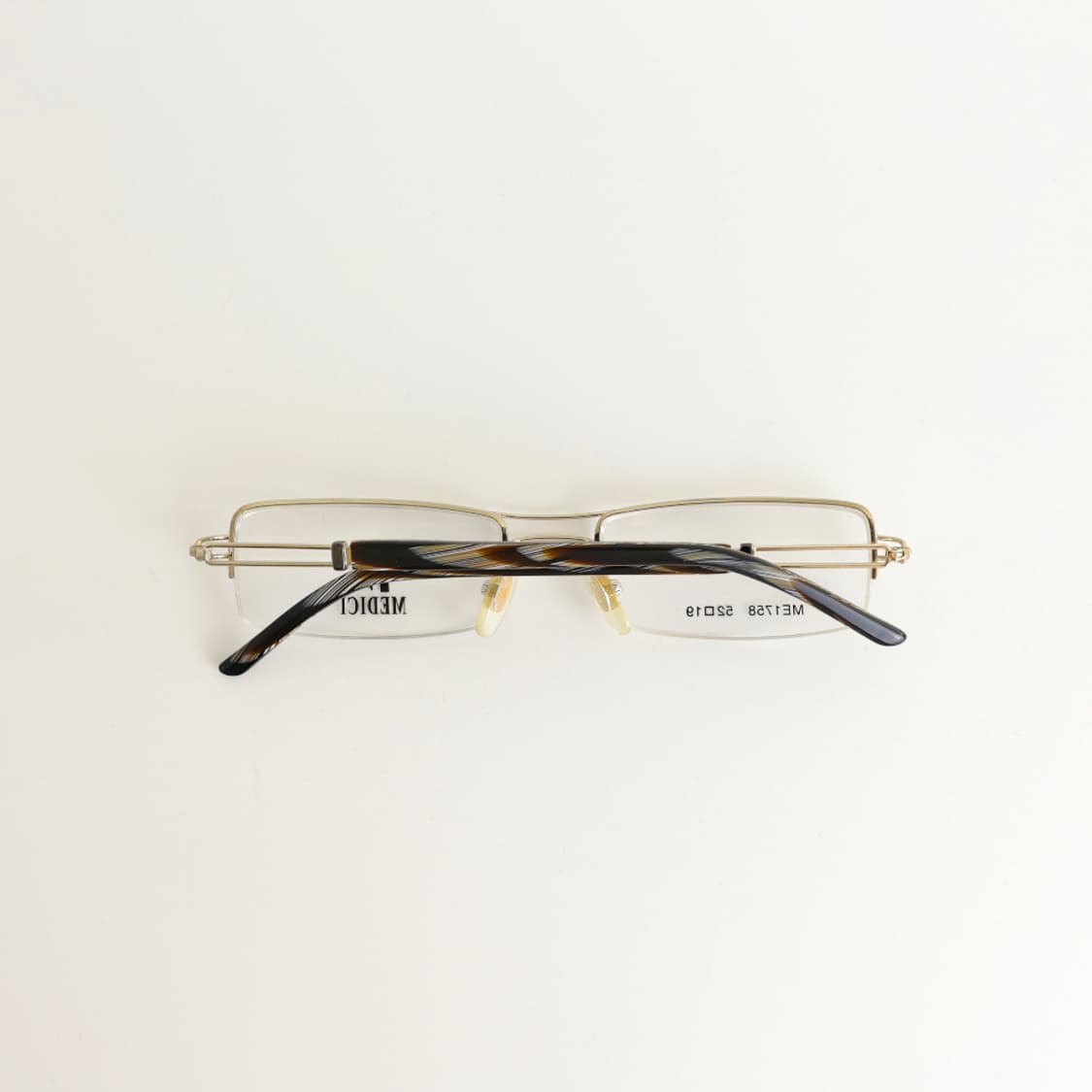 올드올즈 데드스탁 빈티지 MEDICI 투 브릿지 반무테 메탈 안경 상품이미지6