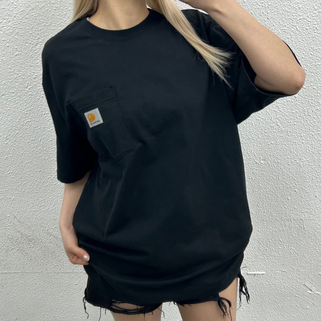 칼하트 로고 블랙 반팔 M 상품이미지1
